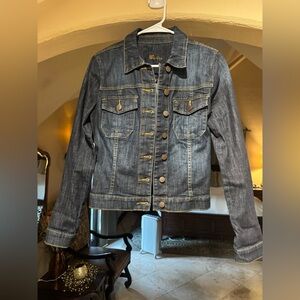 Kut from the Kloth Dark Denim Jacket with Gold Buttons